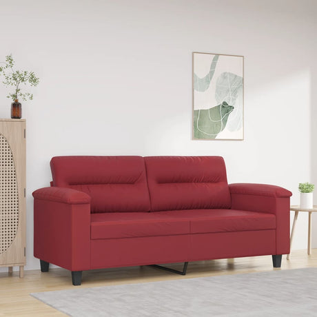 Vidaxl tweezitsbank 140 cm kunstleer wijnrood