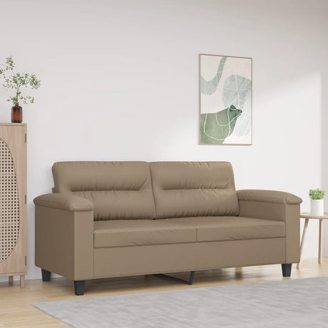 Vidaxl tweezitsbank 140 cm kunstleer cappuccinokleurig