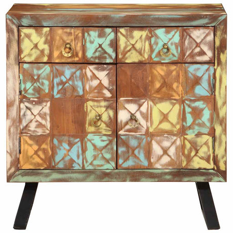 Vidaxl ladekast 70x35x70 cm massief gerecycled hout meerkleurig
