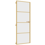 Vidaxl binnendeur smal 76x201,5 cm gehard glas en aluminium goudkleur