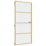 Vidaxl binnendeur smal 93x201,5 cm gehard glas en aluminium goudkleur