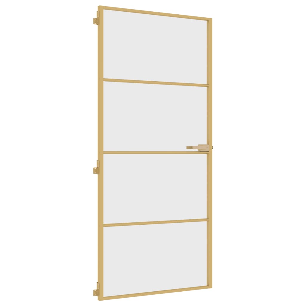 Vidaxl inner door narrow 93x201.5 cm hardened glass and aluminum gold color