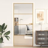 Vidaxl inner door narrow 93x201.5 cm hardened glass and aluminum gold color