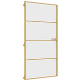 VidaXL Binnendeur smal 102,5x201,5 cm gehard glas en aluminium goud