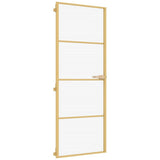 Vidaxl binnendeur smal 76x201,5 cm gehard glas en aluminium goudkleur