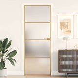 Vidaxl binnendeur smal 76x201,5 cm gehard glas en aluminium goudkleur