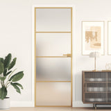 Vidaxl inner door narrow 76x201.5 cm hardened glass and aluminum gold color