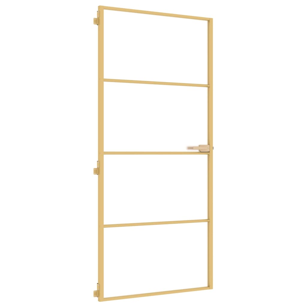 Vidaxl inner door narrow 93x201.5 cm hardened glass and aluminum gold color