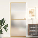 Vidaxl inner door narrow 93x201.5 cm hardened glass and aluminum gold color