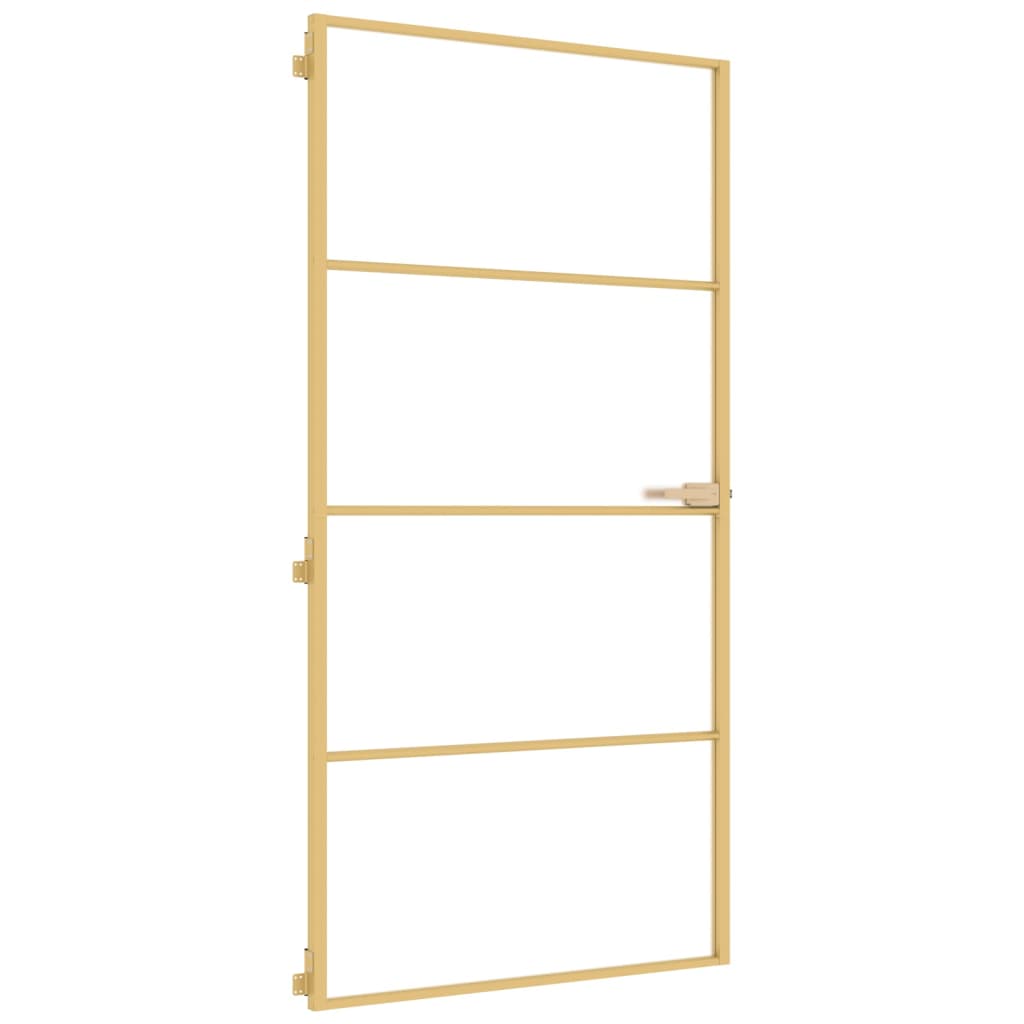 VidaXL inner door narrow 102.5x201.5 cm hardened glass and aluminum gold