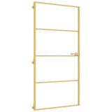 VidaXL Binnendeur smal 102,5x201,5 cm gehard glas en aluminium goud