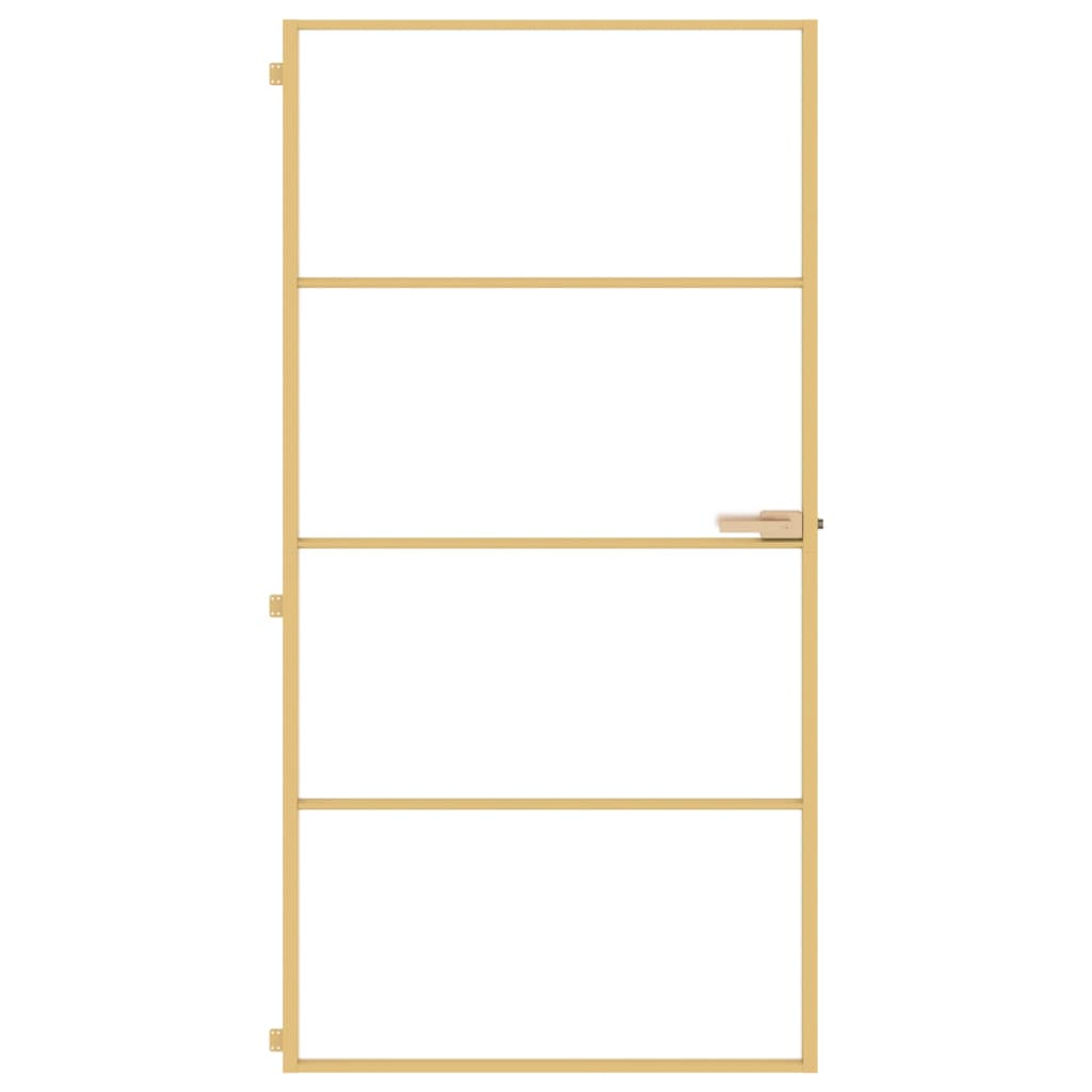 Vidaxl Innenür schmal 102,5 x 20,5 cm gehärtetes Glas und Aluminiumgold