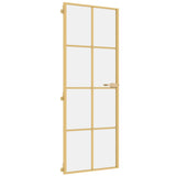 Vidaxl inner door narrow 76x201.5 cm hardened glass and aluminum gold color