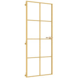 Vidaxl binnendeur smal 83x201,5 cm gehard glas en aluminium goudkleur