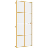 Vidaxl Porte intérieure étroite 83x201,5 cm Verre durci et couleur or en aluminium