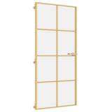 Vidaxl binnendeur smal 93x201,5 cm gehard glas en aluminium goudkleur