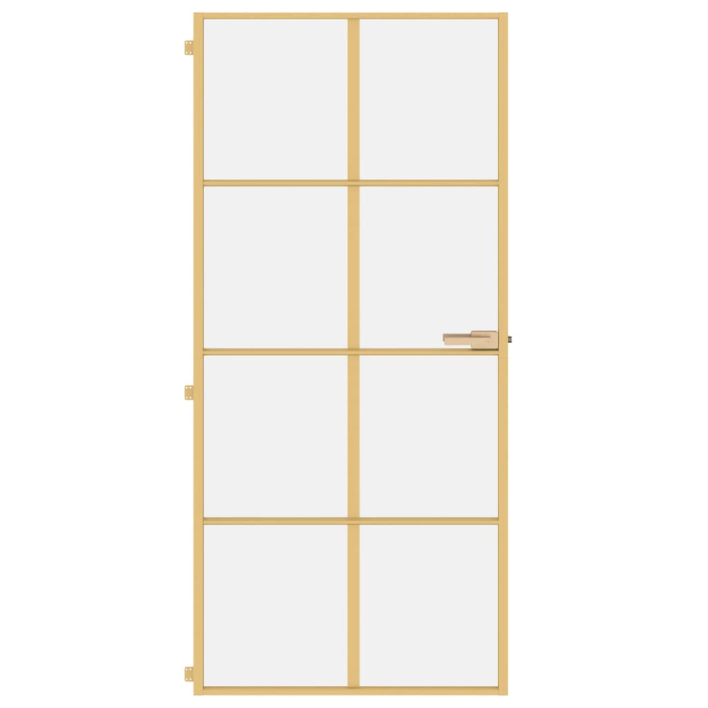 Vidaxl inner door narrow 93x201.5 cm hardened glass and aluminum gold color