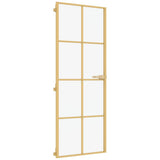 Vidaxl binnendeur smal 76x201,5 cm gehard glas en aluminium goudkleur