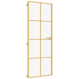 Vidaxl inner door narrow 76x201.5 cm hardened glass and aluminum gold color