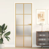 Vidaxl inner door narrow 76x201.5 cm hardened glass and aluminum gold color