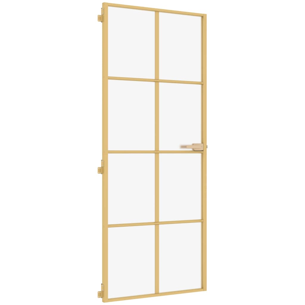 Vidaxl inner door narrow 83x201.5 cm hardened glass and aluminum gold color