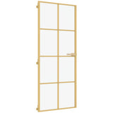 Vidaxl binnendeur smal 83x201,5 cm gehard glas en aluminium goudkleur