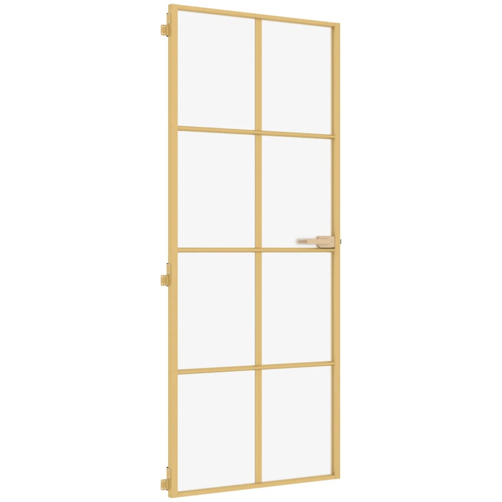 Vidaxl inner door narrow 93x201.5 cm hardened glass and aluminum gold color