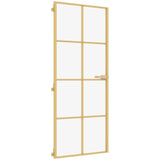 Vidaxl binnendeur smal 93x201,5 cm gehard glas en aluminium goudkleur