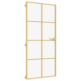 Vidaxl inner door narrow 93x201.5 cm hardened glass and aluminum gold color