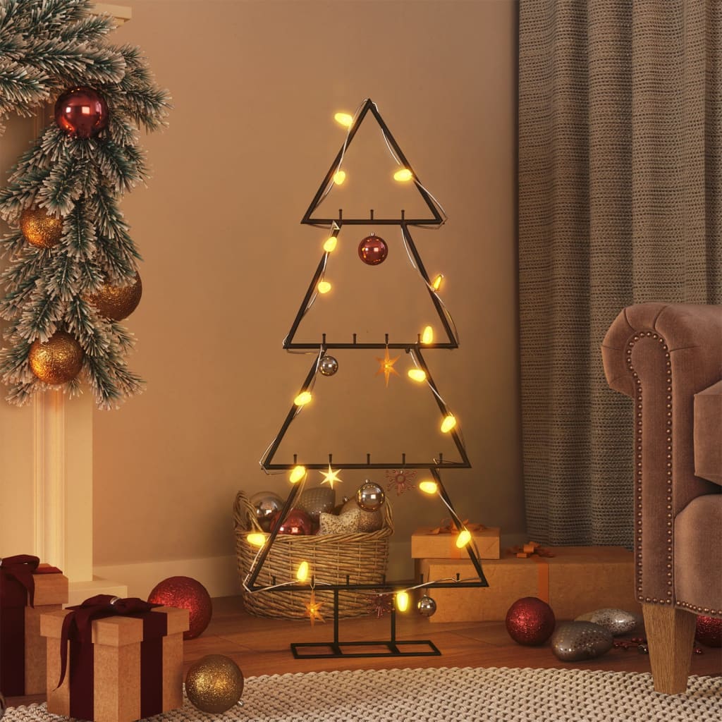 Vidaxl Décoration de Noël arbre de Noël 125 cm en métal noir