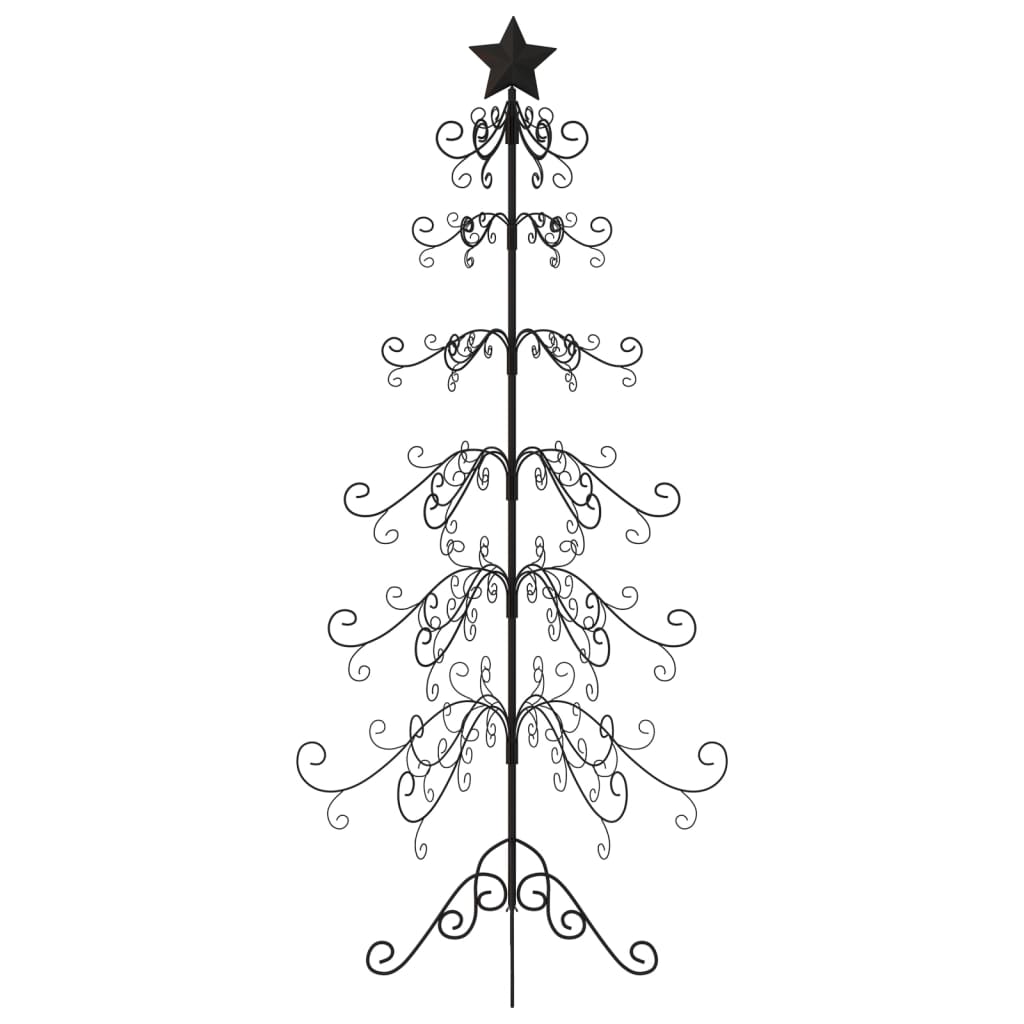 Vidaxl Christmas Decoration Tree de Noël 215 cm Métal noir