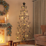 Vidaxl Christmas Decoration Tree de Noël 215 cm Métal noir