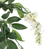 Vidaxl Artificial Plant Wisteria 840 Leaves 120 cm Green and White