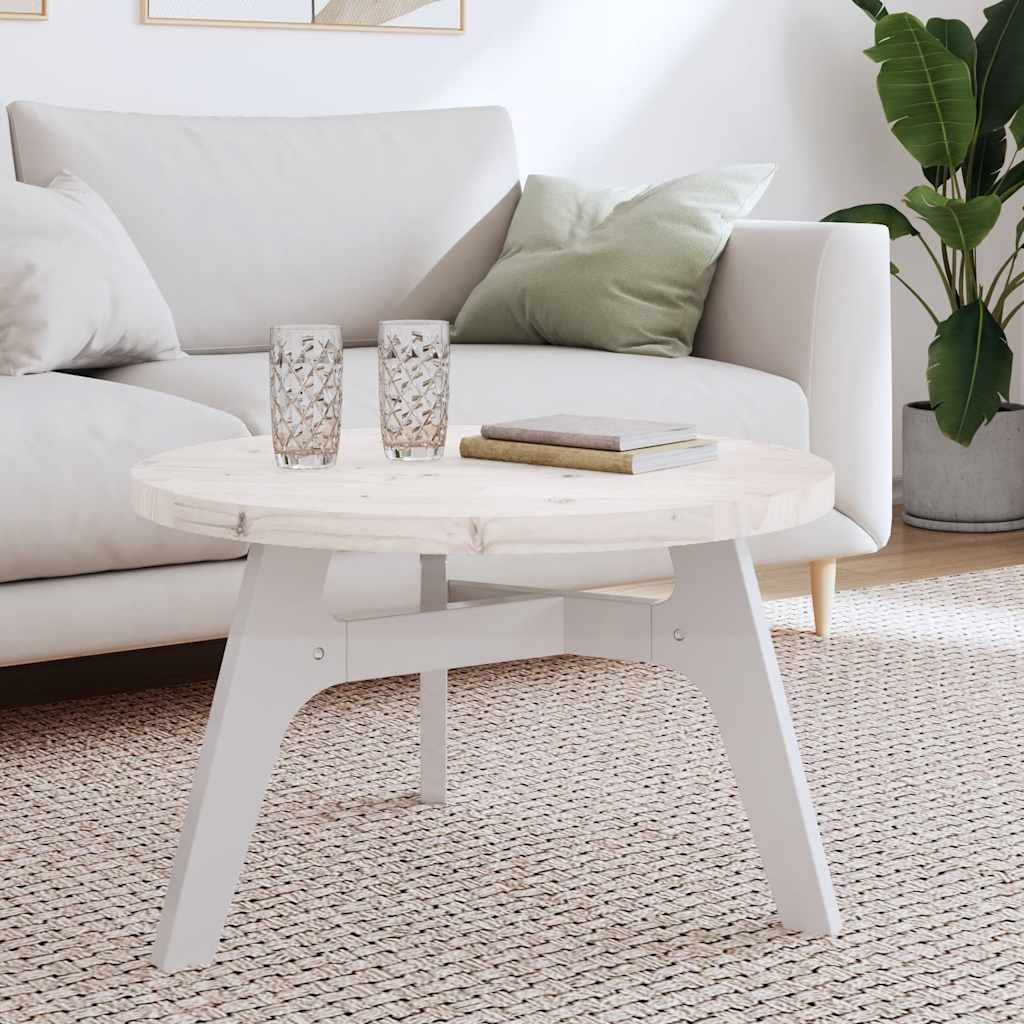 Vidaxl tafelblad rond ø70x3 cm massief grenenhout wit