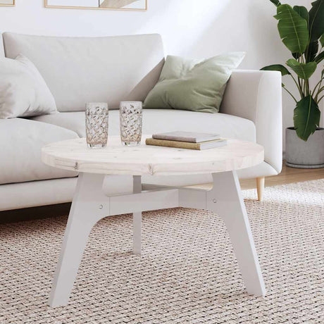 Vidaxl tafelblad rond ø70x3 cm massief grenenhout wit