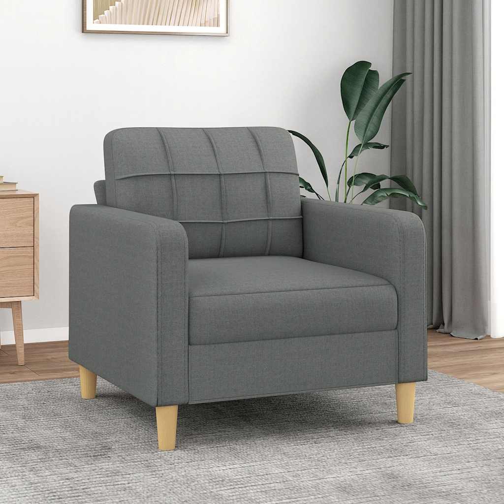 Vidaxl fauteuil 60 cm stof donkergrijs