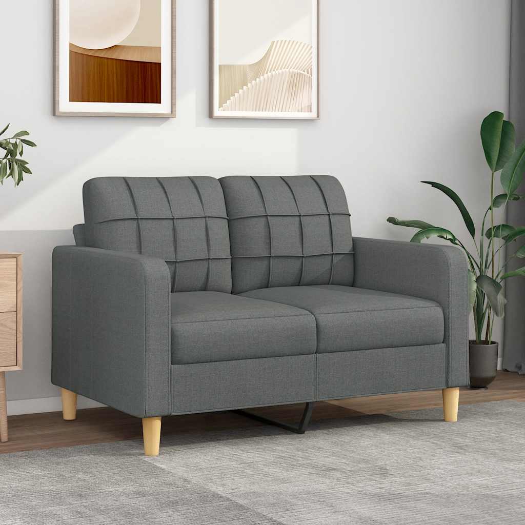 Vidaxl tweezitsbank 120 cm stof donkergrijs