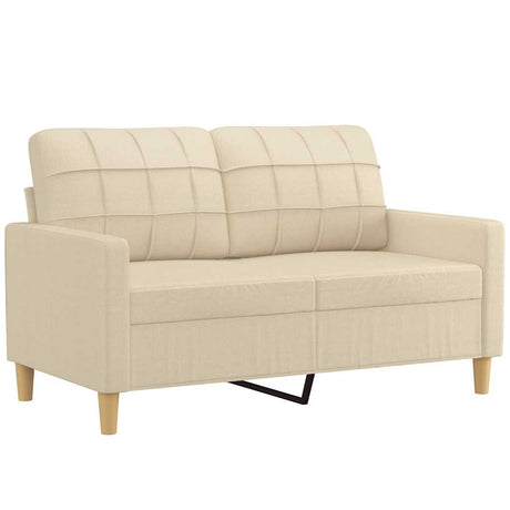 Vidaxl tweezitsbank 120 cm stof crèmekleurig