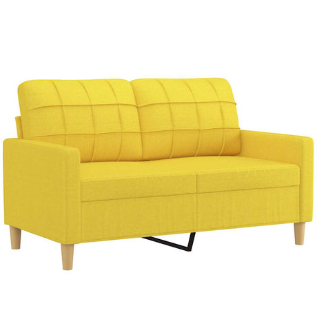 Vidaxl tweezitsbank 120 cm stof lichtgeel