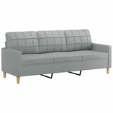 Vidaxl driezitsbank 180 cm stof lichtgrijs