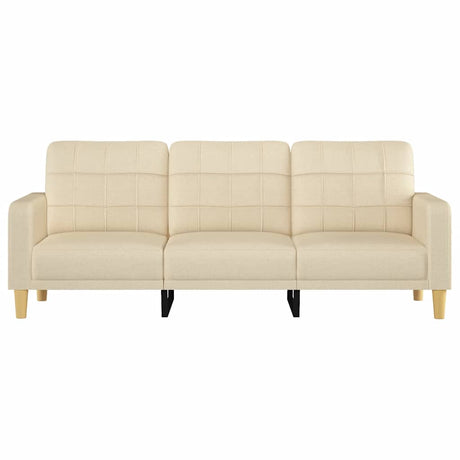 Vidaxl driezitsbank 180 cm stof crèmekleurig
