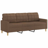 Vidaxl driezitsbank 180 cm stof bruin