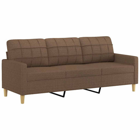 Vidaxl driezitsbank 180 cm stof bruin