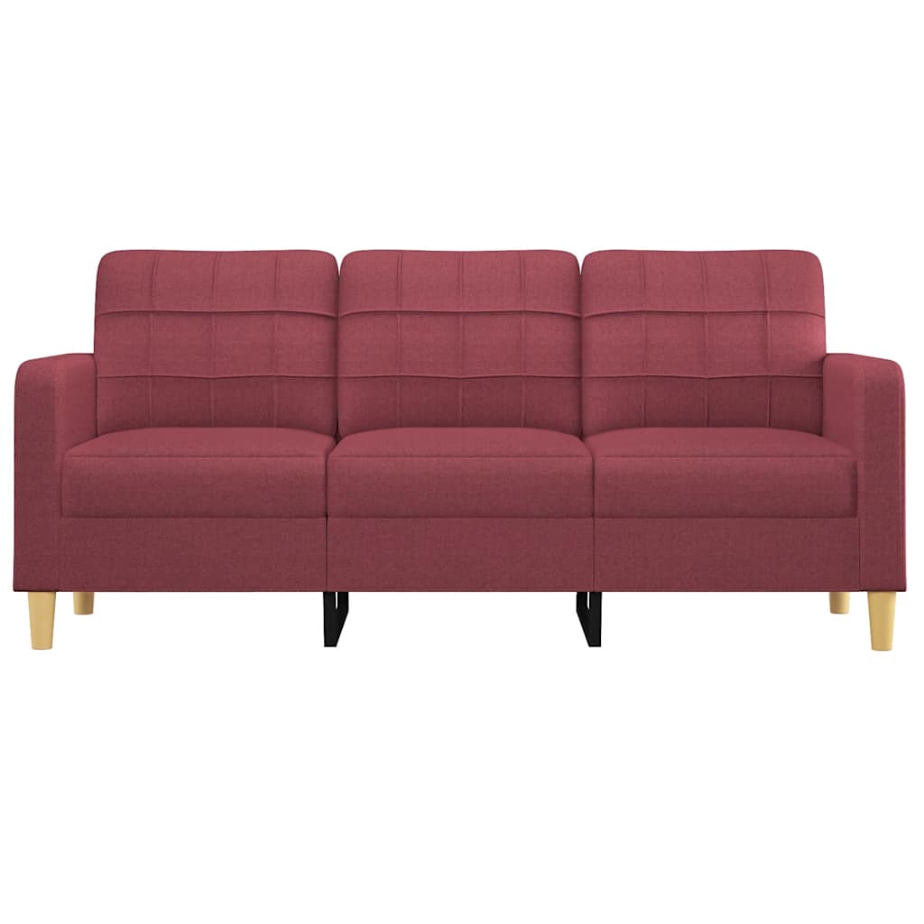 Vidaxl driezitsbank 180 cm stof wijnrood
