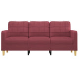 Vidaxl driezitsbank 180 cm stof wijnrood