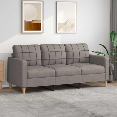 Vidaxl driezitsbank 180 cm stof taupe