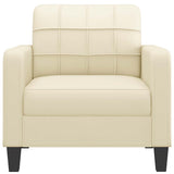 Vidaxl fauteuil 60 cm kunstleer crèmekleurig