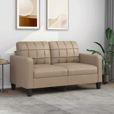Vidaxl tweezitsbank 140 cm kunstleer cappuccinokleurig