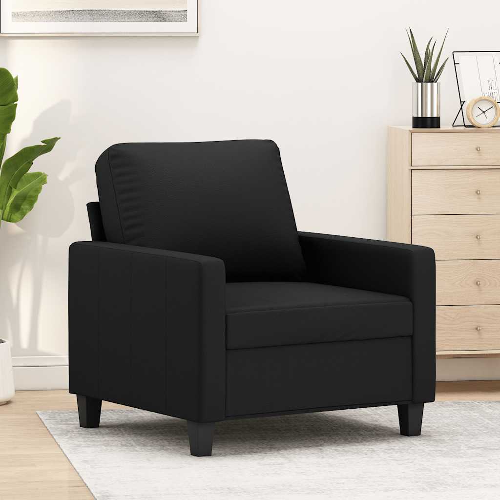 Vidaxl fauteuil 60 cm kunstleer zwart