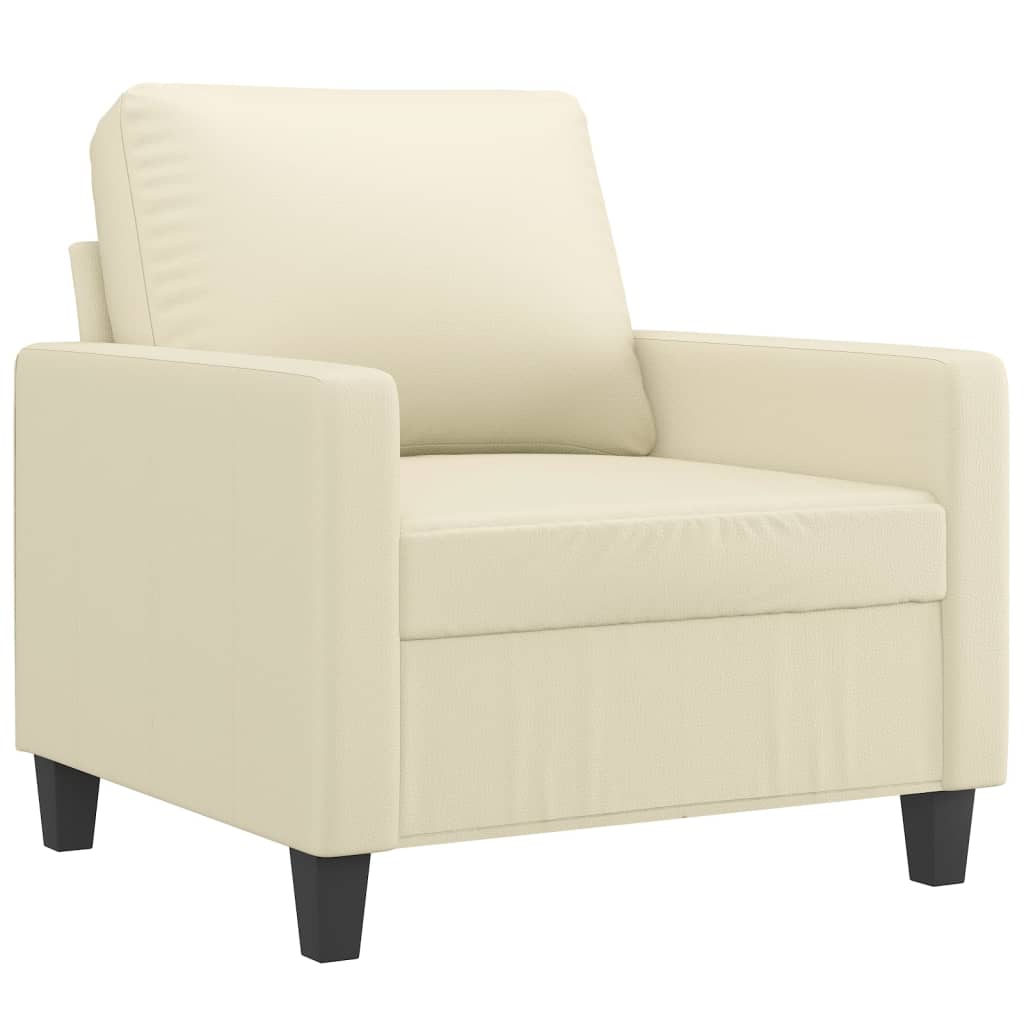 Vidaxl fauteuil 60 cm kunstleer crèmekleurig